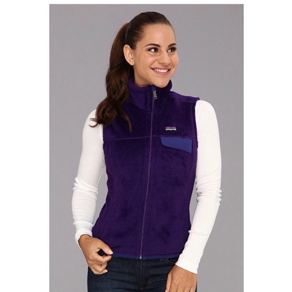 Patagonia Women’s Re-tool Fleece Vest Purple violet Full Zip Size medium EUC